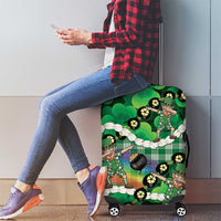 St Patrick's Day Palaka Hawaii Luggage Cover Kukui Nut Pikake Lei Shamrock Dabbing Leprechaun LT14 - Polynesian Pride