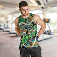 St Patrick's Day Palaka Hawaii Men Tank Top Kukui Nut Pikake Lei Shamrock Dabbing Leprechaun LT14 Green - Polynesian Pride
