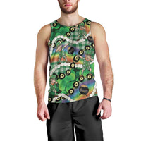 St Patrick's Day Palaka Hawaii Men Tank Top Kukui Nut Pikake Lei Shamrock Dabbing Leprechaun LT14 - Polynesian Pride
