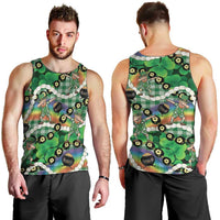 St Patrick's Day Palaka Hawaii Men Tank Top Kukui Nut Pikake Lei Shamrock Dabbing Leprechaun LT14 - Polynesian Pride