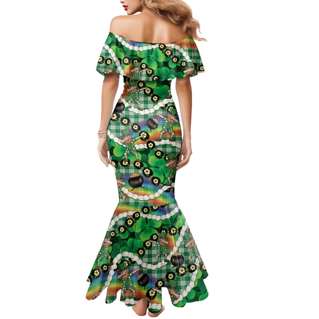 St Patrick's Day Palaka Hawaii Mermaid Dress Kukui Nut Pikake Lei Shamrock Dabbing Leprechaun LT14 - Polynesian Pride