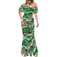St Patrick's Day Palaka Hawaii Mermaid Dress Kukui Nut Pikake Lei Shamrock Dabbing Leprechaun LT14 - Polynesian Pride
