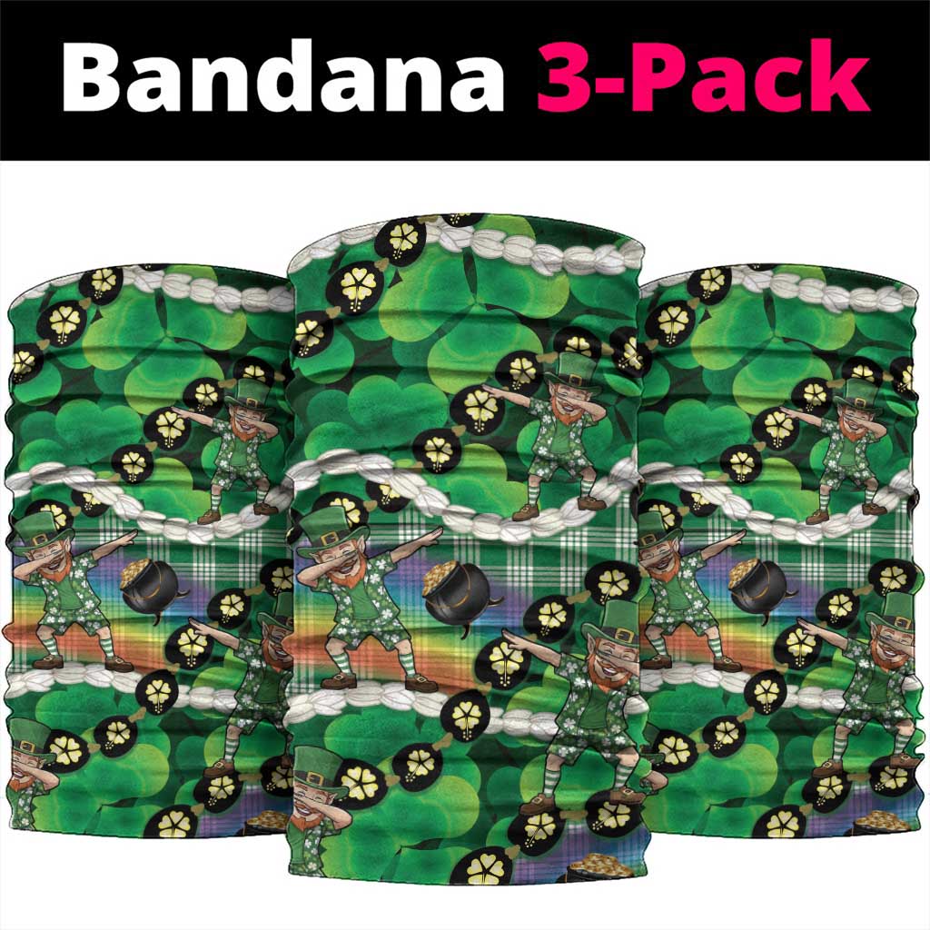 St Patrick's Day Palaka Hawaii Neck Gaiter Kukui Nut Pikake Lei Shamrock Dabbing Leprechaun LT14 package One Size: 25*50cm Green - Polynesian Pride