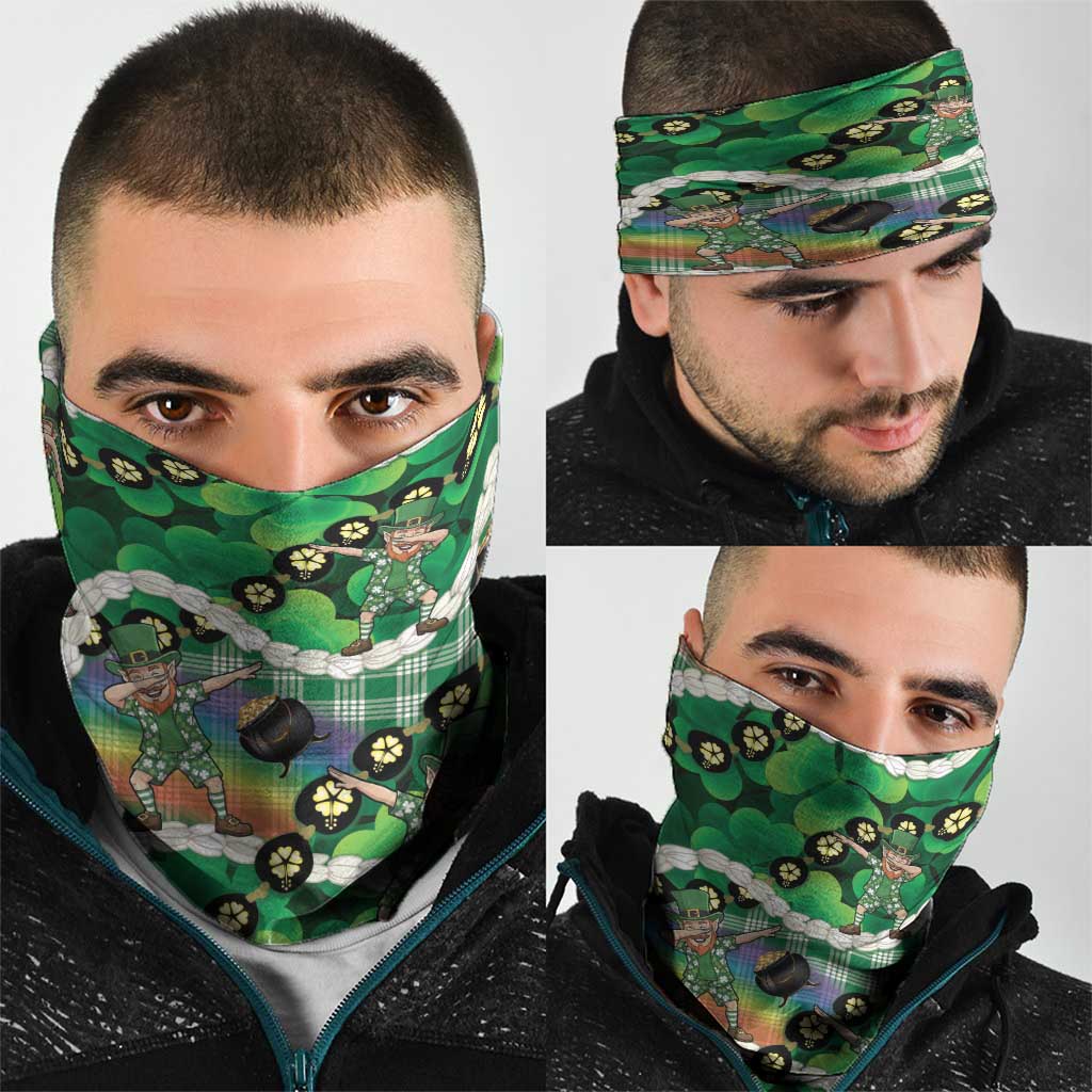 St Patrick's Day Palaka Hawaii Neck Gaiter Kukui Nut Pikake Lei Shamrock Dabbing Leprechaun LT14 - Polynesian Pride