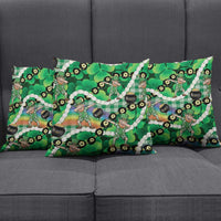 St Patrick's Day Palaka Hawaii Pillow Cover Kukui Nut Pikake Lei Shamrock Dabbing Leprechaun