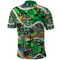 St Patrick's Day Palaka Hawaii Polo Shirt Kukui Nut Pikake Lei Shamrock Dabbing Leprechaun LT14 - Polynesian Pride