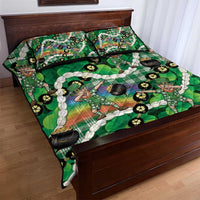 St Patrick's Day Palaka Hawaii Quilt Bed Set Kukui Nut Pikake Lei Shamrock Dabbing Leprechaun