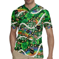 St Patrick's Day Palaka Hawaii Rugby Jersey Kukui Nut Pikake Lei Shamrock Dabbing Leprechaun LT14 - Polynesian Pride