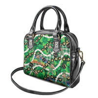 St Patrick's Day Palaka Hawaii Shoulder Handbag Kukui Nut Pikake Lei Shamrock Dabbing Leprechaun LT14 - Polynesian Pride