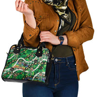 St Patrick's Day Palaka Hawaii Shoulder Handbag Kukui Nut Pikake Lei Shamrock Dabbing Leprechaun LT14 - Polynesian Pride