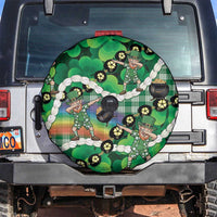 St Patrick's Day Palaka Hawaii Spare Tire Cover Kukui Nut Pikake Lei Shamrock Dabbing Leprechaun