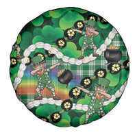 St Patrick's Day Palaka Hawaii Spare Tire Cover Kukui Nut Pikake Lei Shamrock Dabbing Leprechaun