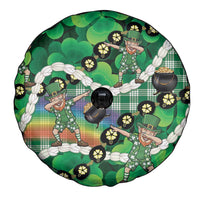 St Patrick's Day Palaka Hawaii Spare Tire Cover Kukui Nut Pikake Lei Shamrock Dabbing Leprechaun