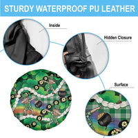St Patrick's Day Palaka Hawaii Spare Tire Cover Kukui Nut Pikake Lei Shamrock Dabbing Leprechaun