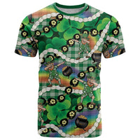 St Patrick's Day Palaka Hawaii T Shirt Kukui Nut Pikake Lei Shamrock Dabbing Leprechaun LT14 Green - Polynesian Pride