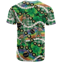St Patrick's Day Palaka Hawaii T Shirt Kukui Nut Pikake Lei Shamrock Dabbing Leprechaun LT14 - Polynesian Pride