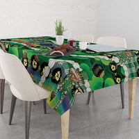 St Patrick's Day Palaka Hawaii Tablecloth Kukui Nut Pikake Lei Shamrock Dabbing Leprechaun LT14 - Polynesian Pride