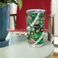 St Patrick's Day Palaka Hawaii Tumbler Cup Kukui Nut Pikake Lei Shamrock Dabbing Leprechaun LT14 - Polynesian Pride