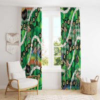 St Patrick's Day Palaka Hawaii Window Curtain Kukui Nut Pikake Lei Shamrock Dabbing Leprechaun LT14 - Polynesian Pride