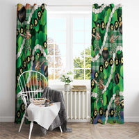 St Patrick's Day Palaka Hawaii Window Curtain Kukui Nut Pikake Lei Shamrock Dabbing Leprechaun LT14 - Polynesian Pride