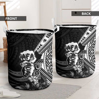 Hafa Adai Guam Discovery Day Laundry Basket Chamorro Latte Stone Hand Black Version LT14 - Polynesian Pride
