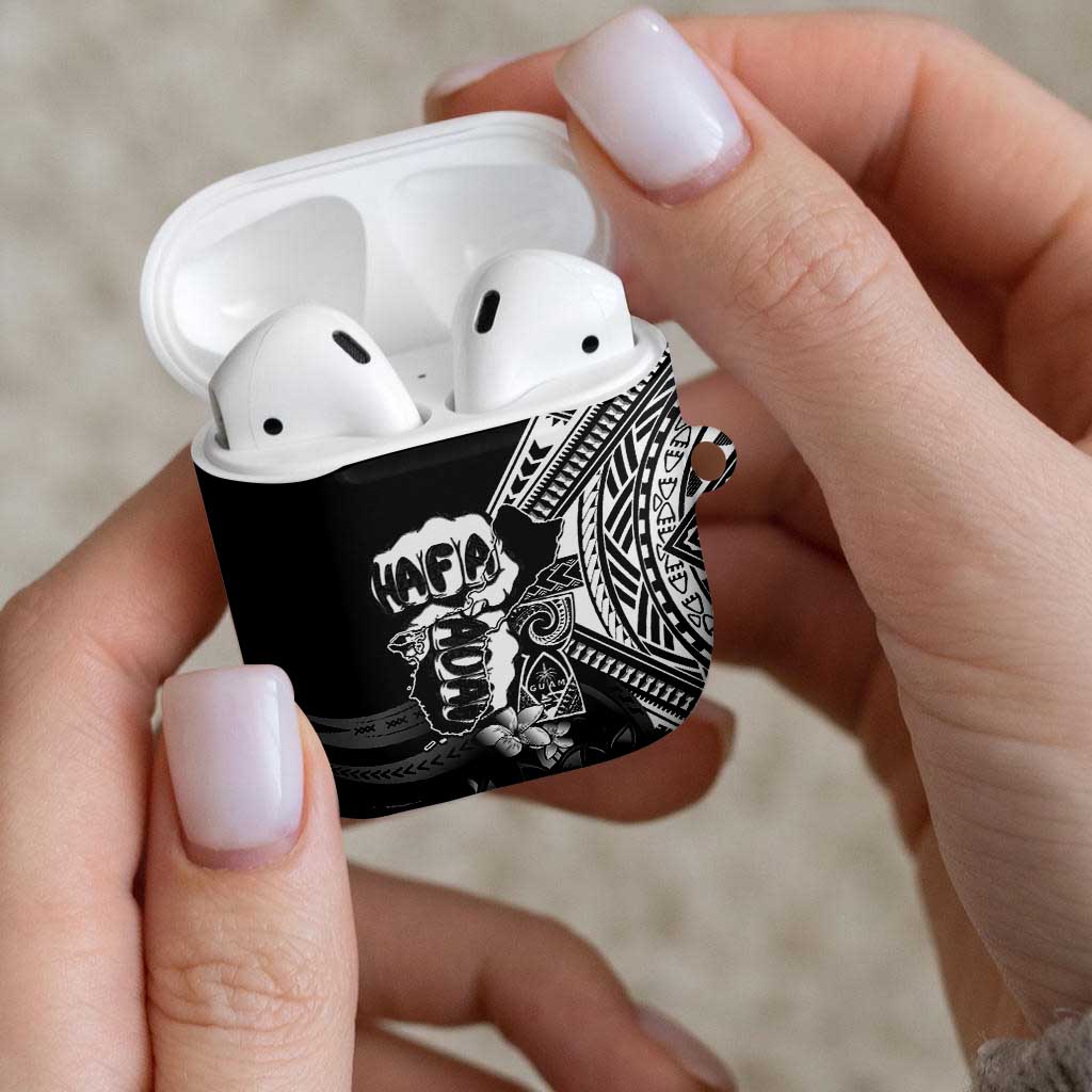 Hafa Adai Guam Discovery Day AirPods Case Chamorro Latte Stone Hand Black Version