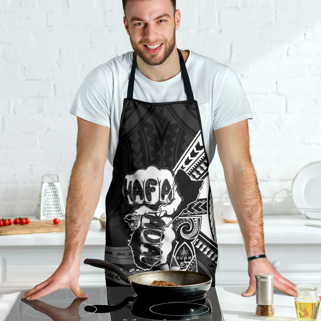 Hafa Adai Guam Discovery Day Apron Chamorro Latte Stone Hand Black Version LT14 - Polynesian Pride