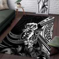 Hafa Adai Guam Discovery Day Area Rug Chamorro Latte Stone Hand Black Version LT14 Black - Polynesian Pride