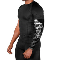 Hafa Adai Guam Discovery Day Arm Sleeves Chamorro Latte Stone Hand Black Version LT14 - Polynesian Pride