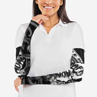 Hafa Adai Guam Discovery Day Arm Sleeves Chamorro Latte Stone Hand Black Version LT14 - Polynesian Pride