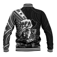 Hafa Adai Guam Discovery Day Baseball Jacket Chamorro Latte Stone Hand Black Version LT14 - Polynesian Pride