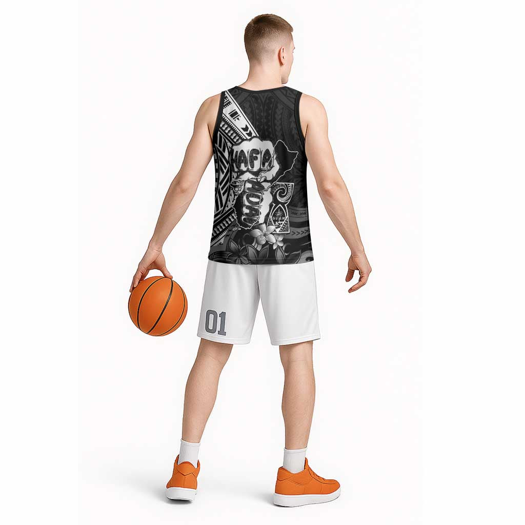 Hafa Adai Guam Discovery Day Basketball Jersey Chamorro Latte Stone Hand Black Version LT14 - Polynesian Pride