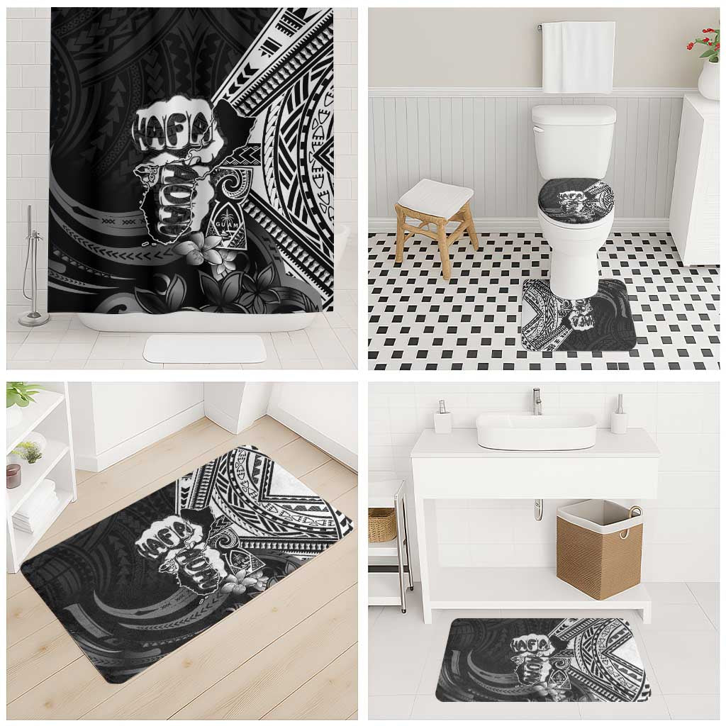 Hafa Adai Guam Discovery Day Bathroom Set Chamorro Latte Stone Hand Black Version LT14 - Polynesian Pride