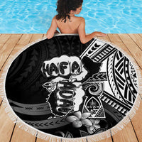 Hafa Adai Guam Discovery Day Beach Blanket Chamorro Latte Stone Hand Black Version LT14 - Polynesian Pride