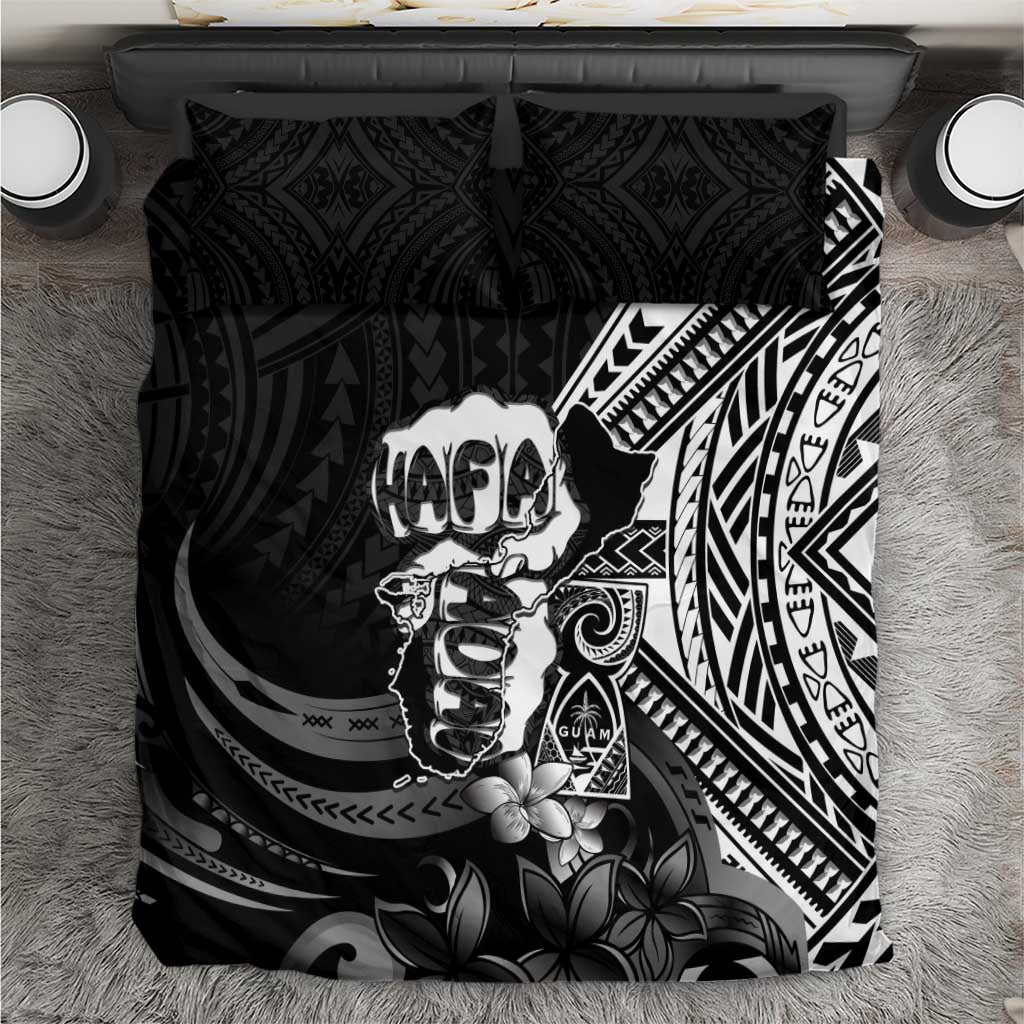 Hafa Adai Guam Discovery Day Bedding Set Chamorro Latte Stone Hand Black Version