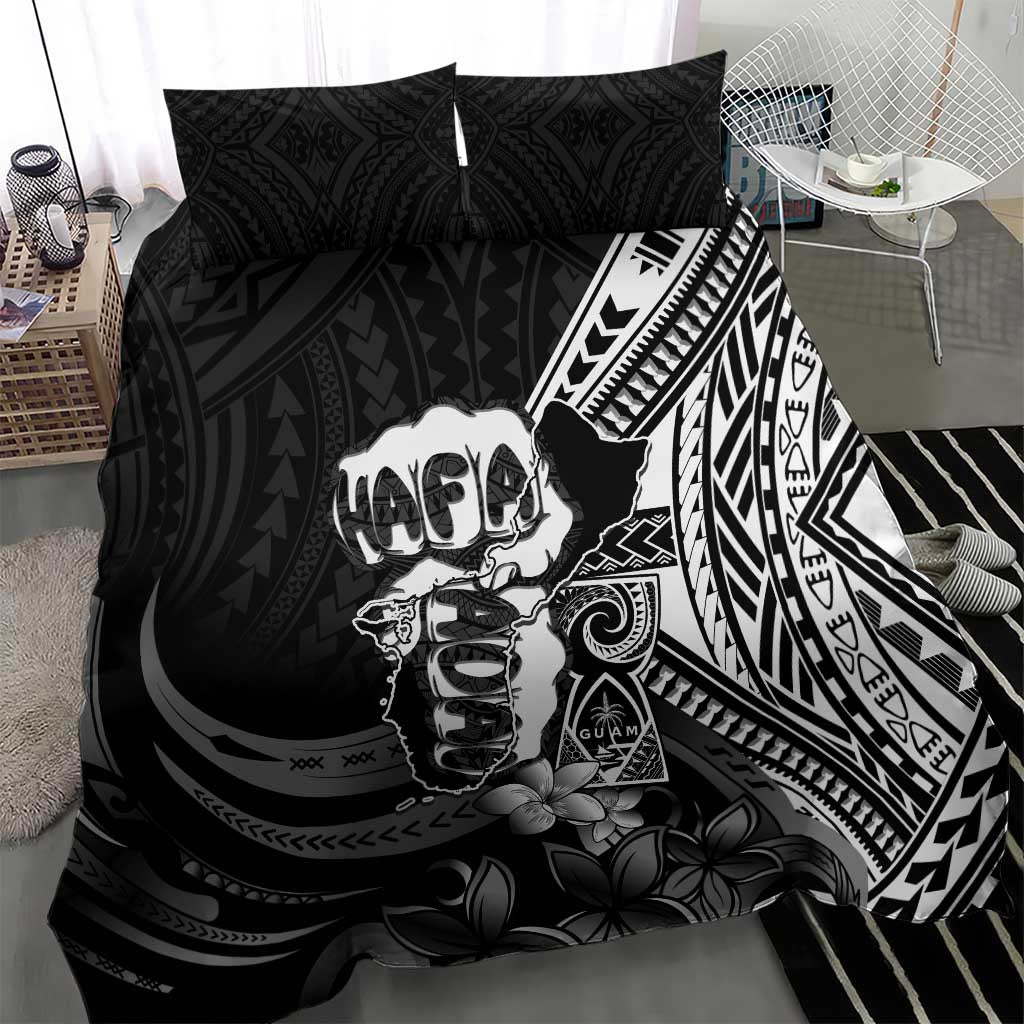 Hafa Adai Guam Discovery Day Bedding Set Chamorro Latte Stone Hand Black Version LT14 - Polynesian Pride