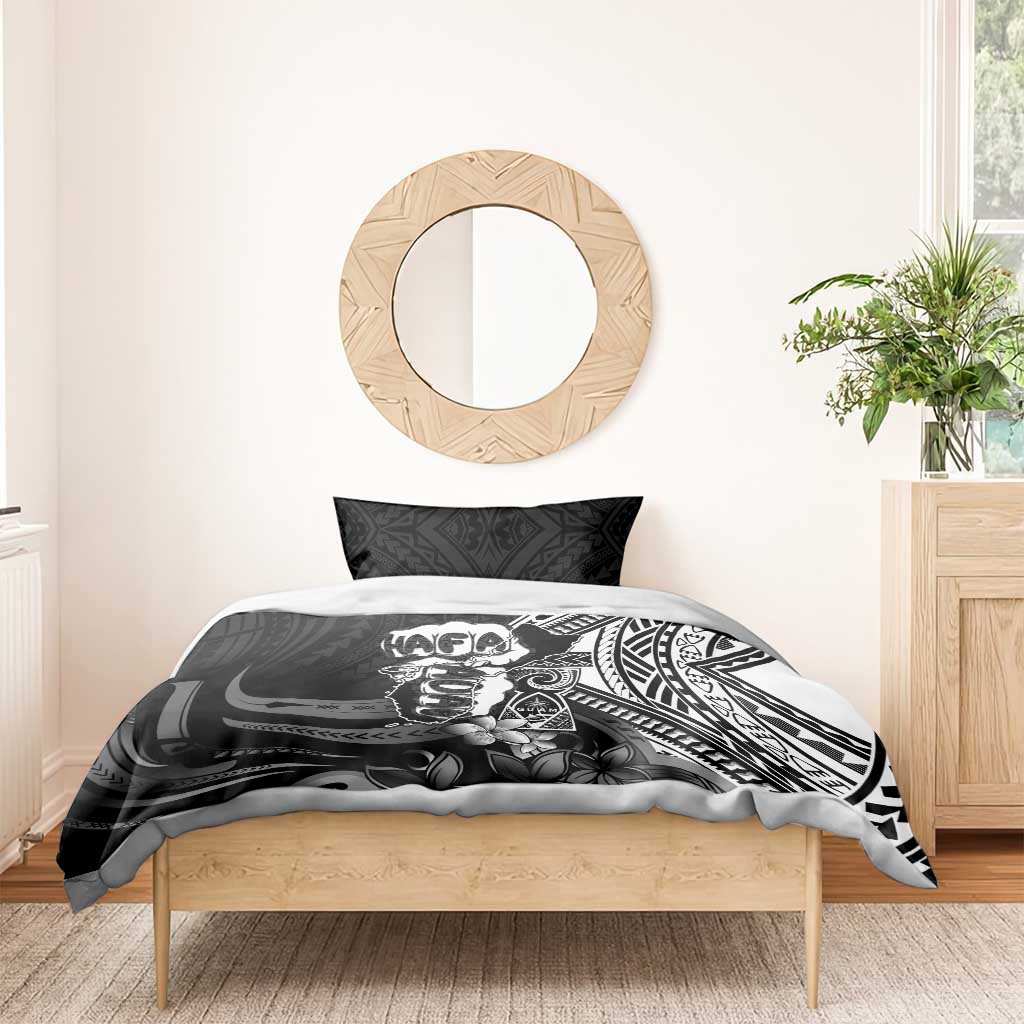 Hafa Adai Guam Discovery Day Bedding Set Chamorro Latte Stone Hand Black Version LT14 - Polynesian Pride