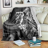 Hafa Adai Guam Discovery Day Blanket Chamorro Latte Stone Hand Black Version LT14 Black - Polynesian Pride