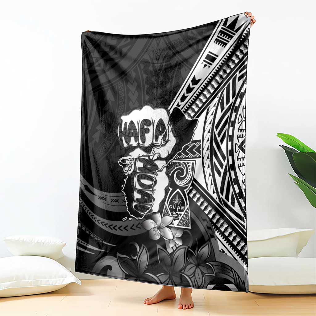 Hafa Adai Guam Discovery Day Blanket Chamorro Latte Stone Hand Black Version LT14 - Polynesian Pride