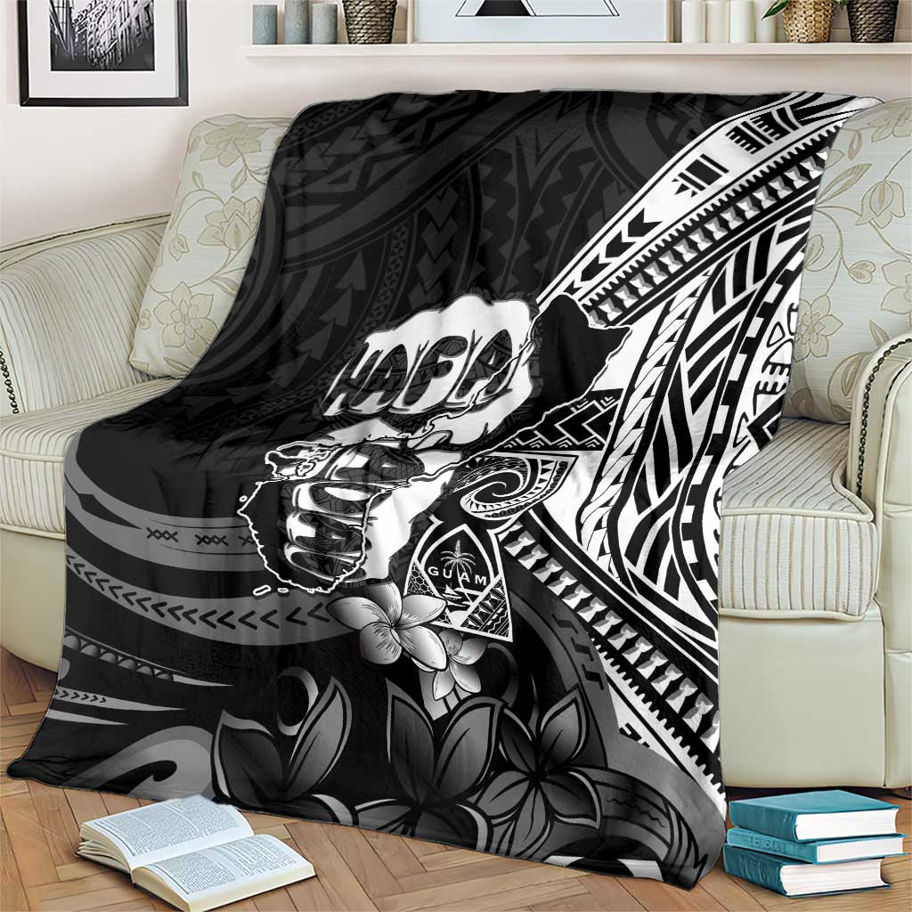 Hafa Adai Guam Discovery Day Blanket Chamorro Latte Stone Hand Black Version LT14 - Polynesian Pride