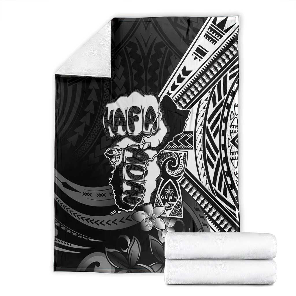 Hafa Adai Guam Discovery Day Blanket Chamorro Latte Stone Hand Black Version LT14 - Polynesian Pride