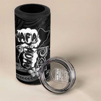 Hafa Adai Guam Discovery Day 4 in 1 Can Cooler Tumbler Chamorro Latte Stone Hand Black Version LT14 - Polynesian Pride