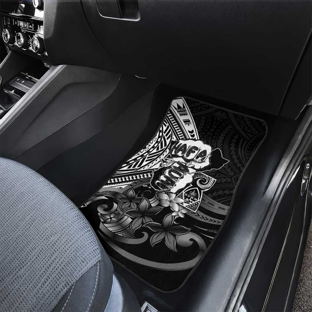 Hafa Adai Guam Discovery Day Car Mats Chamorro Latte Stone Hand Black Version LT14 - Polynesian Pride