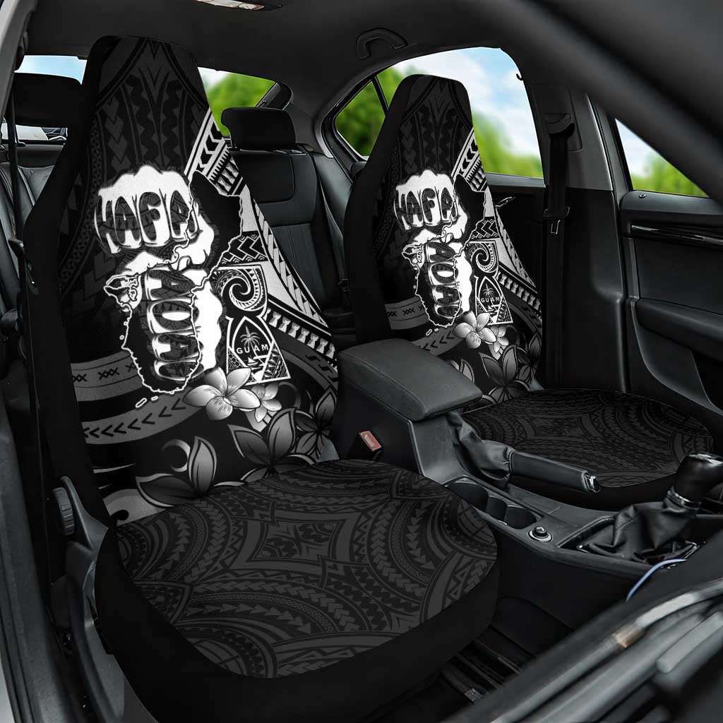 Hafa Adai Guam Discovery Day Car Seat Cover Chamorro Latte Stone Hand Black Version