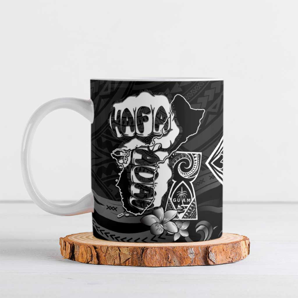 Hafa Adai Guam Discovery Day Ceramic Mug Chamorro Latte Stone Hand Black Version LT14 Black - Polynesian Pride