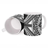Hafa Adai Guam Discovery Day Ceramic Mug Chamorro Latte Stone Hand Black Version LT14 - Polynesian Pride