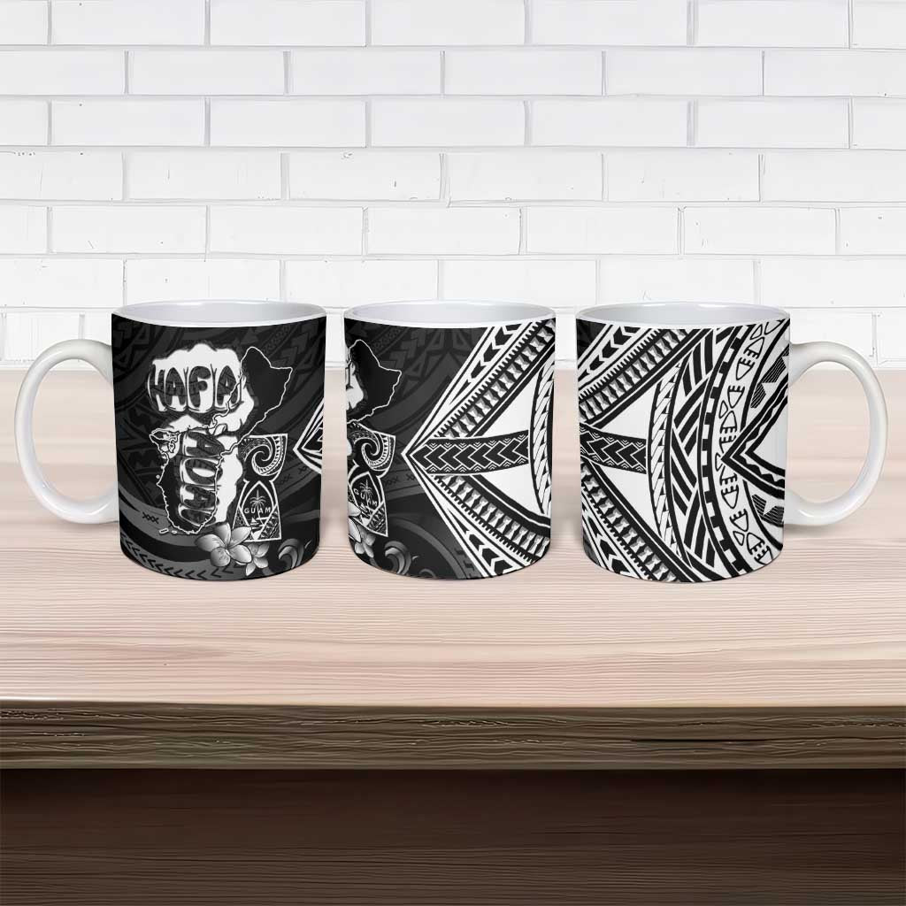 Hafa Adai Guam Discovery Day Ceramic Mug Chamorro Latte Stone Hand Black Version LT14 - Polynesian Pride
