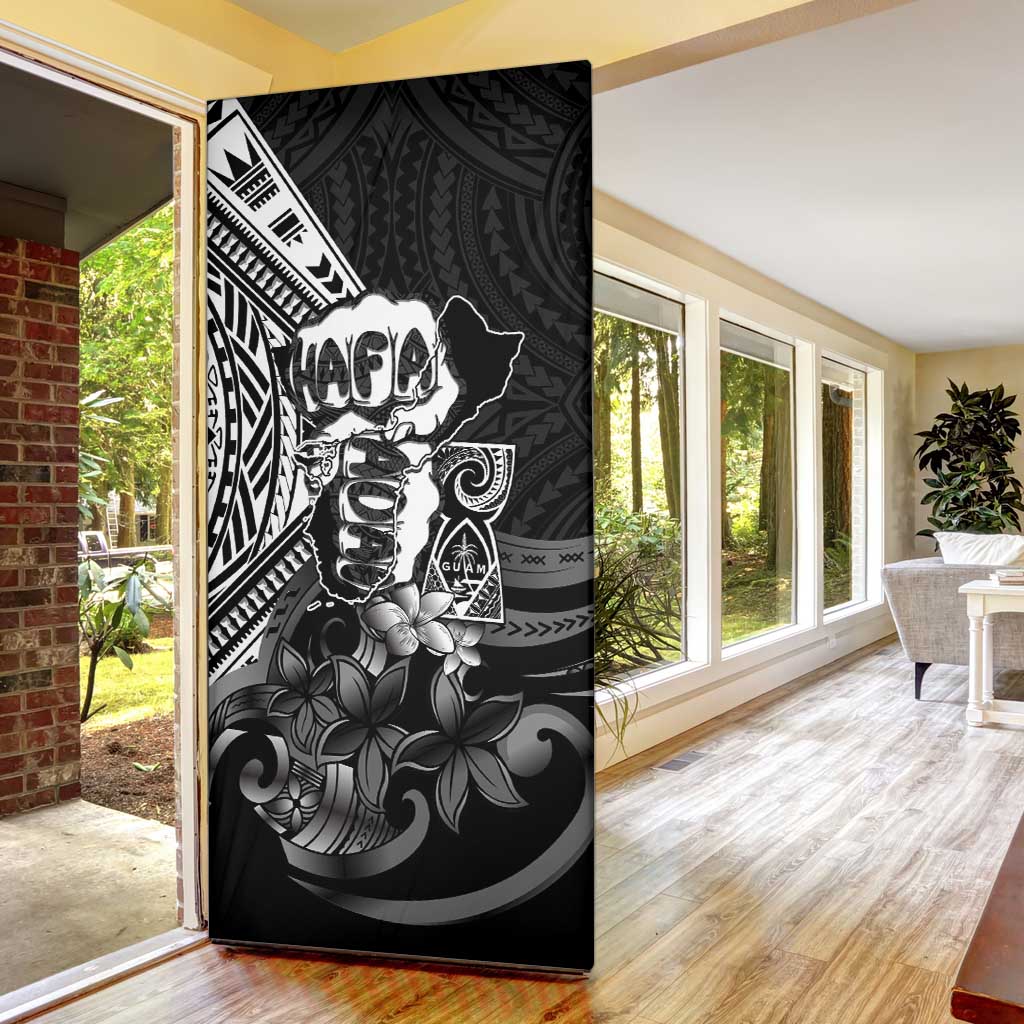 Hafa Adai Guam Discovery Day Door Cover Chamorro Latte Stone Hand Black Version LT14 - Polynesian Pride
