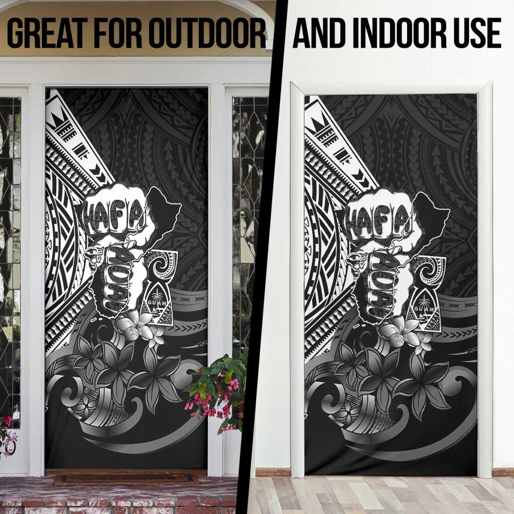 Hafa Adai Guam Discovery Day Door Cover Chamorro Latte Stone Hand Black Version LT14 - Polynesian Pride