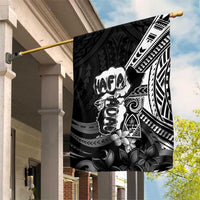 Hafa Adai Guam Discovery Day Garden Flag Chamorro Latte Stone Hand Black Version LT14 House Flag Black - Polynesian Pride